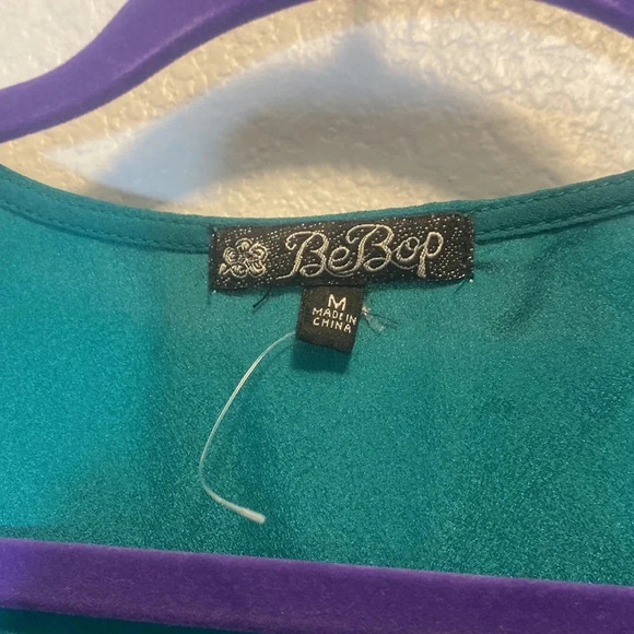 BeBop Green Size Medium Sleeveless Elastic Waist Pocket Hi-Low Dress - Picture 8 of 8